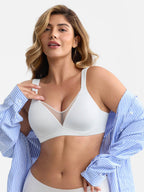 Wholesale Unlined Full Coverage Underwire Bra Side Boning Mesh Plunge Minimizer For Large Bust