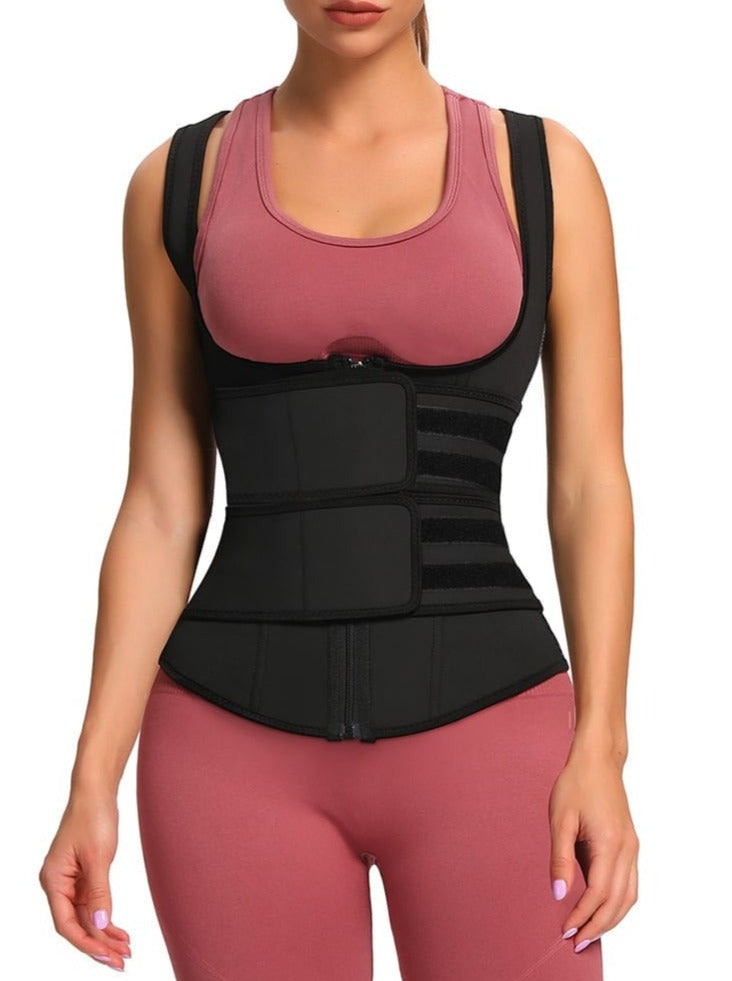 Wholesale Latex Vest Shaper Double Belts With Zipper High-Compression