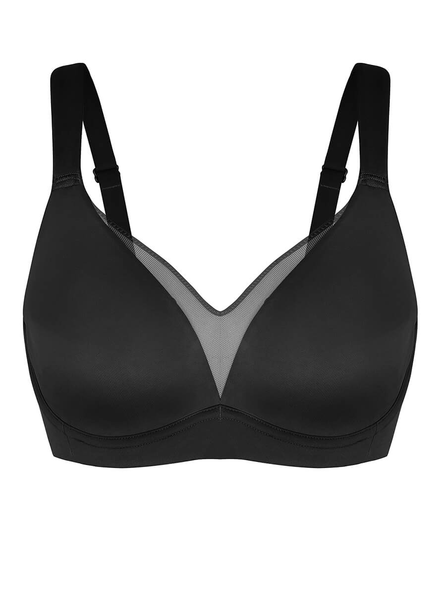 Wholesale Unlined Full Coverage Underwire Bra Side Boning Mesh Plunge Minimizer For Large Bust