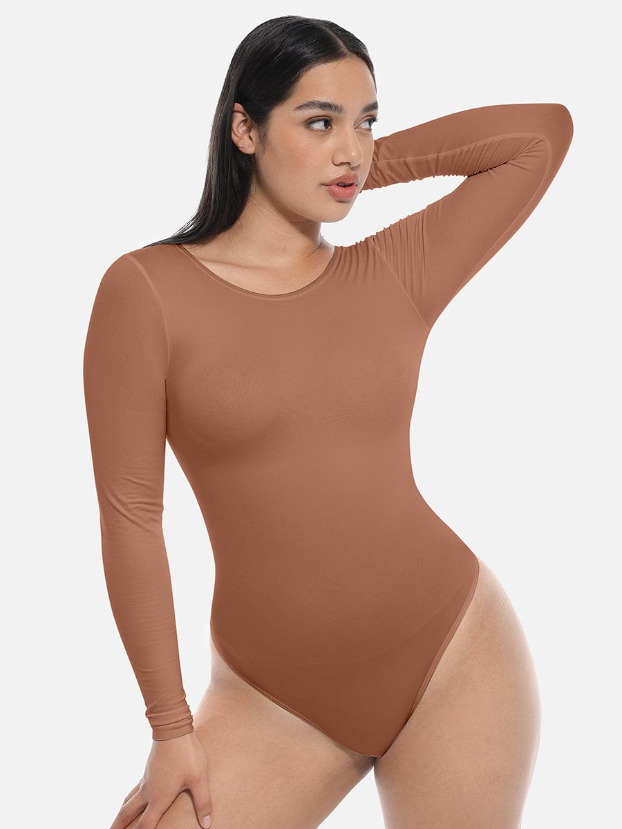 Wholesale Seamless Bodysuit Long Sleeve Slim Corset Shapewear Bodysuit