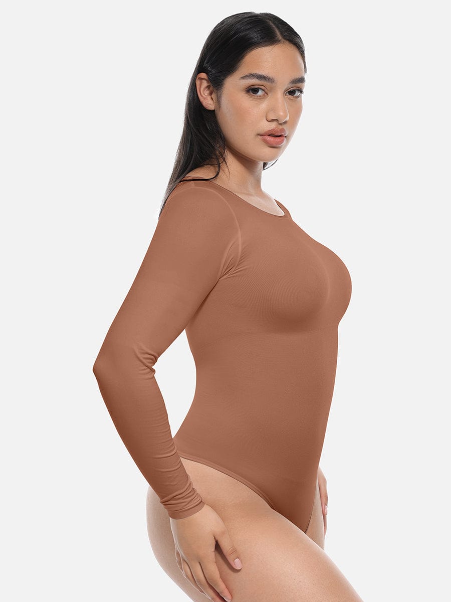 Wholesale Seamless Bodysuit Long Sleeve Slim Corset Shapewear Bodysuit