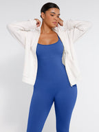 Wholesale High Stretchy Seamless Sling Tummy Control Jumpsuit Removable cup pads