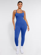Wholesale High Stretchy Seamless Sling Tummy Control Jumpsuit Removable cup pads