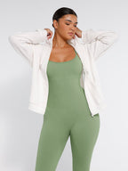 Wholesale High Stretchy Seamless Sling Tummy Control Jumpsuit Removable cup pads