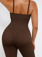 Wholesale High Stretchy Seamless Sling Tummy Control Jumpsuit Removable cup pads