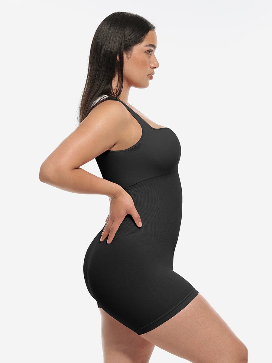 Wholesale🌿 Eco-friendly Seamless Square Neck Waist and Belly Shaping Jumpsuit