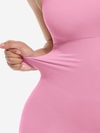 Wholesale🌿 Eco-friendly Seamless Square Neck Waist and Belly Shaping Jumpsuit