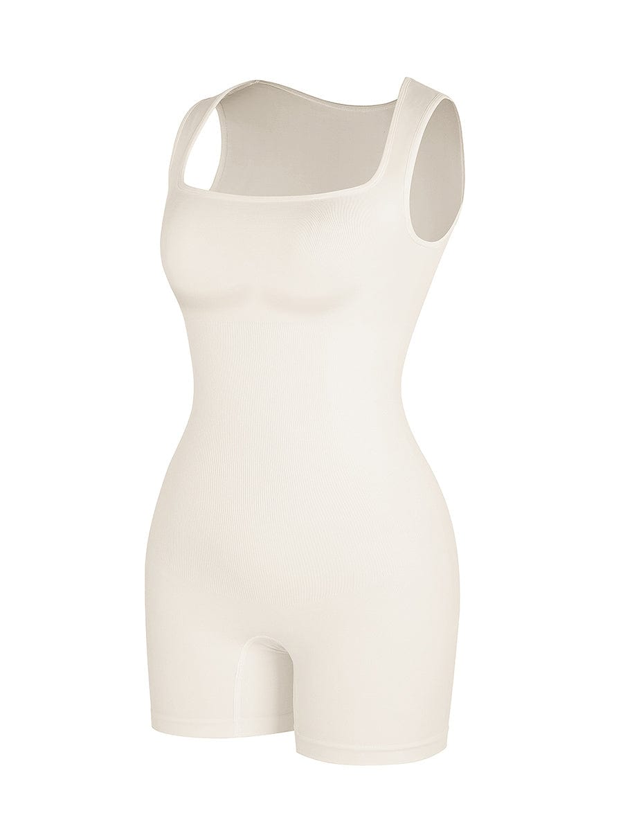 Wholesale🌿 Eco-friendly Seamless Square Neck Waist and Belly Shaping Jumpsuit