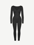 Wholesale Seamless Deep V Tummy Control Waist Cinching Catsuit
