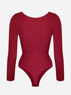 Wholesale Seamless Long Sleeve Chest Support Tummy Control Thong Bodysuit