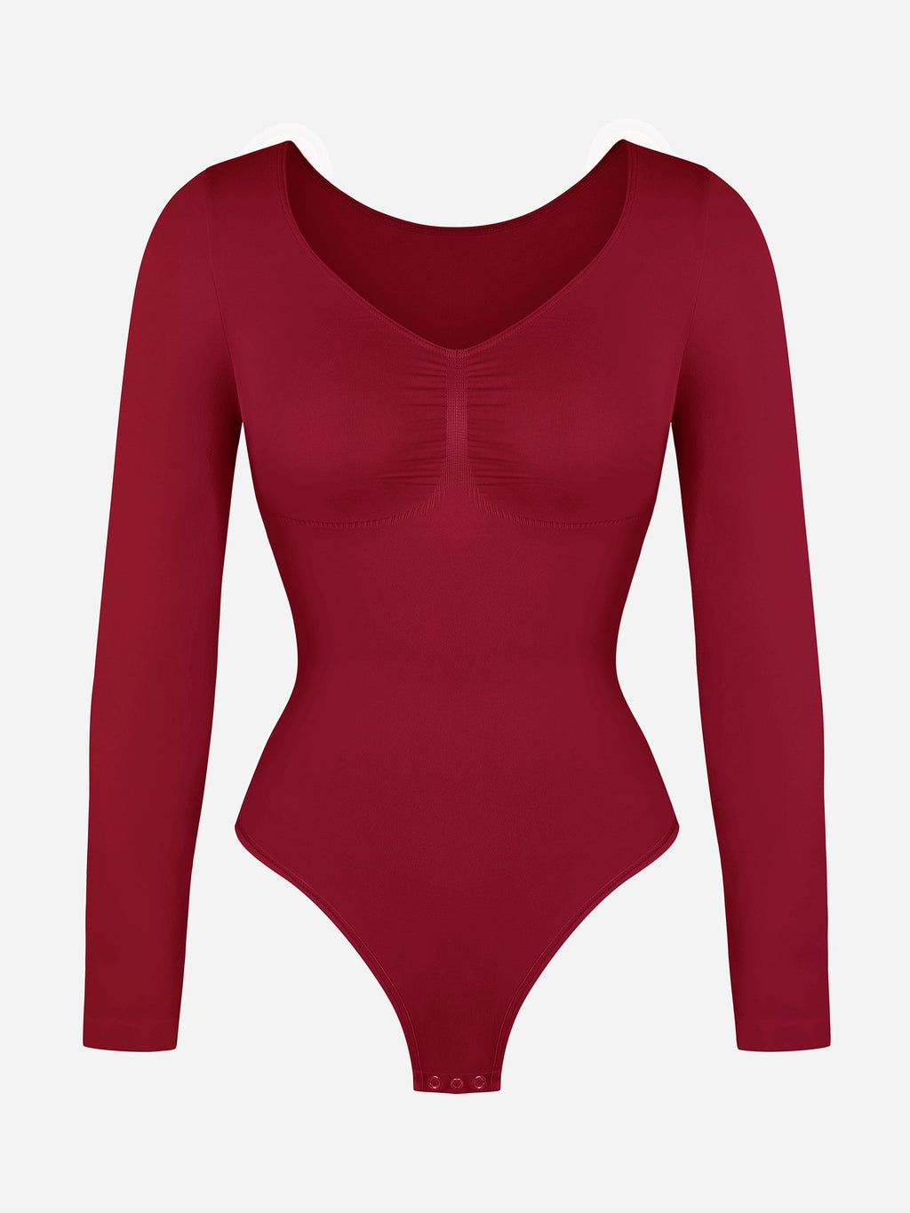 Wholesale Seamless Long Sleeve Chest Support Tummy Control Thong Bodysuit