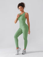 Wholesale Seamless Zip Front Full-Length Racerback 2-in-1 Sport Shaping Jumpsuit