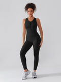 Wholesale Seamless Zip Front Full-Length Racerback 2-in-1 Sport Shaping Jumpsuit