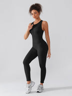 Wholesale Seamless Zip Front Full-Length Racerback 2-in-1 Sport Shaping Jumpsuit