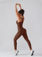 Wholesale Seamless Zip Front Full-Length Racerback 2-in-1 Sport Shaping Jumpsuit
