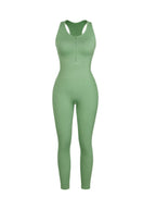 Wholesale Seamless Zip Front Full-Length Racerback 2-in-1 Sport Shaping Jumpsuit
