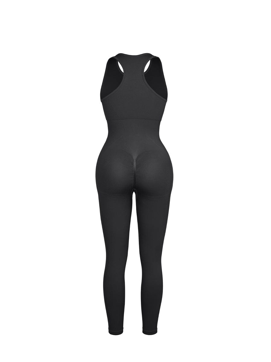 Wholesale Seamless Zip Front Full-Length Racerback 2-in-1 Sport Shaping Jumpsuit