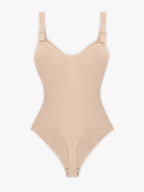 Wholesale Seamless Plunge Chest Support Bodysuit with Clips Inside