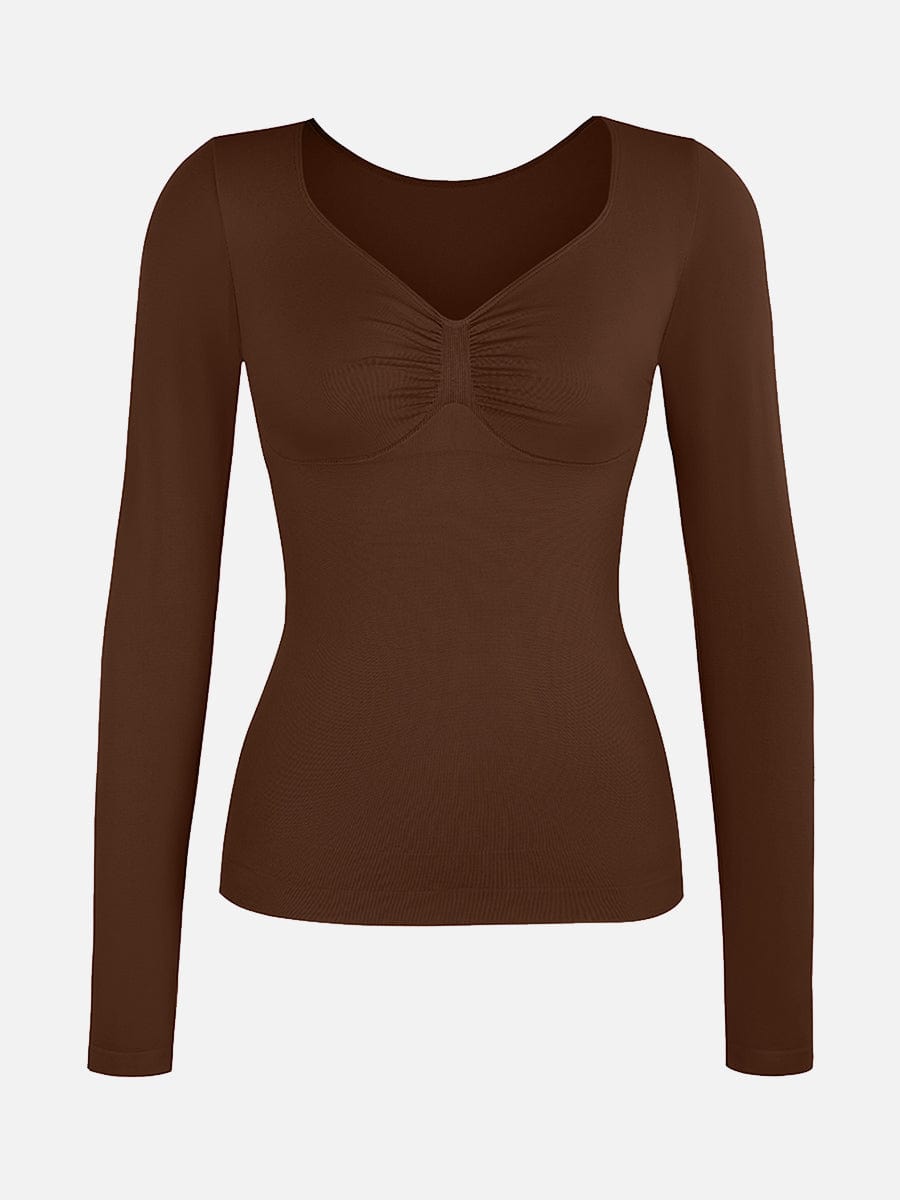 Wholesale Seamless Diamond Neck Bust Support Waist and Tummy Control Shaping Top