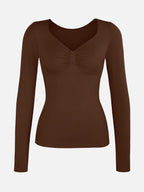 Wholesale Seamless Diamond Neck Bust Support Waist and Tummy Control Shaping Top