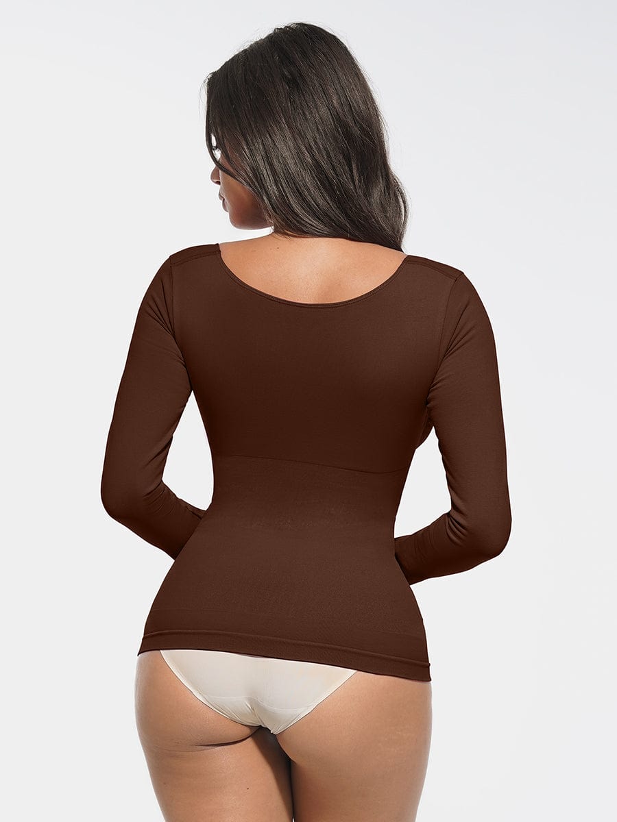 Wholesale Seamless Diamond Neck Bust Support Waist and Tummy Control Shaping Top