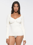 Wholesale Seamless Diamond Neck Bust Support Waist and Tummy Control Shaping Top