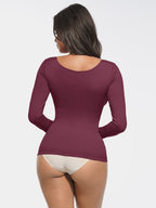 Wholesale Seamless Diamond Neck Bust Support Waist and Tummy Control Shaping Top