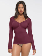 Wholesale Seamless Diamond Neck Bust Support Waist and Tummy Control Shaping Top