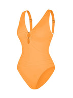 Wholesale Waist Shaping Mesh Eco Lining Ruched Brief One Piece Swimsuit with Pads
