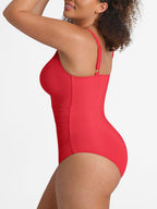 Wholesale Waist Shaping Mesh Eco Lining Ruched Brief One Piece Swimsuit with Pads