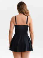 Wholesale Deep V Ruched Shaping Mesh One Piece Swimsuit with Removable Pads