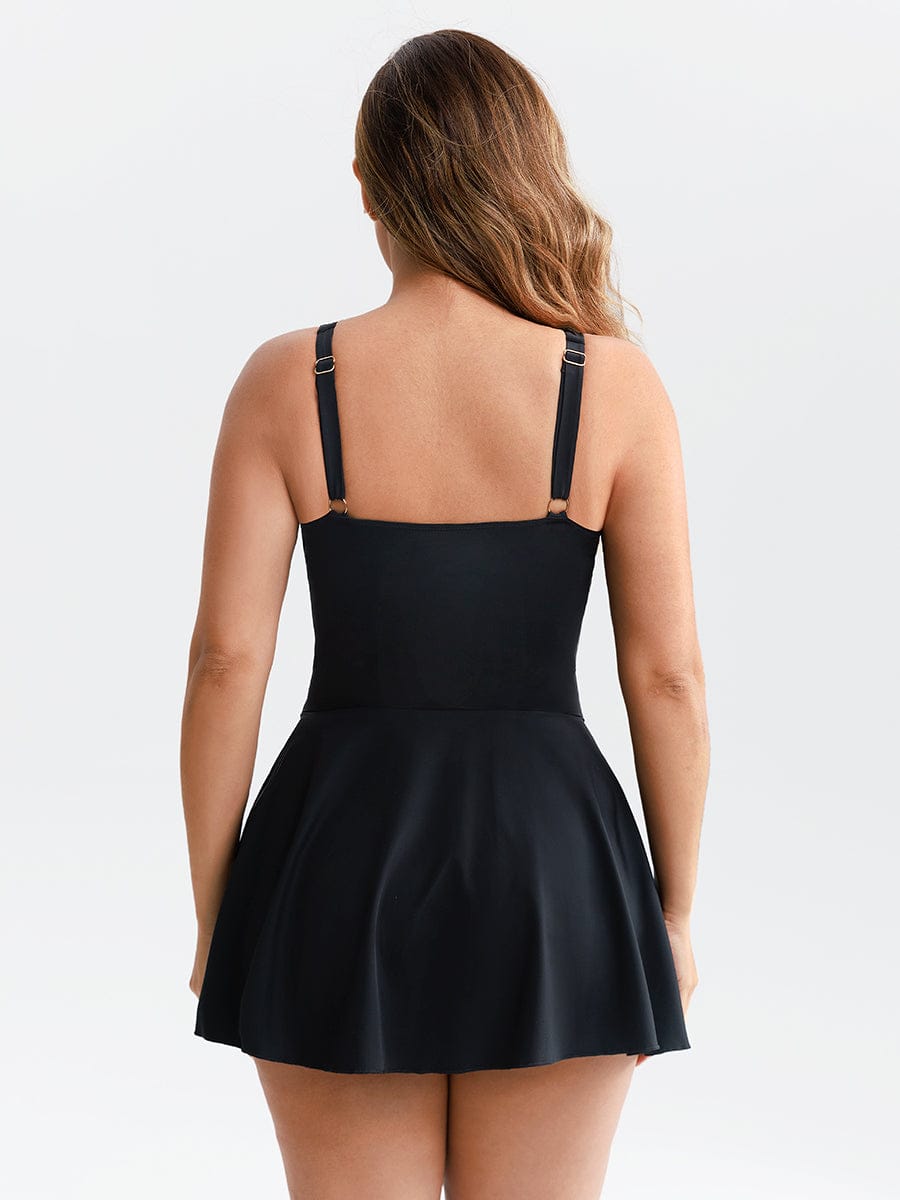 Wholesale Deep V Ruched Shaping Mesh One Piece Swimsuit with Removable Pads