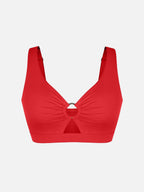 Wholesale Deep V Metal Ring Drawstring Tummy Control Swimsuit with Removable Pads