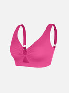 Wholesale Deep V Metal Ring Drawstring Tummy Control Swimsuit with Removable Pads