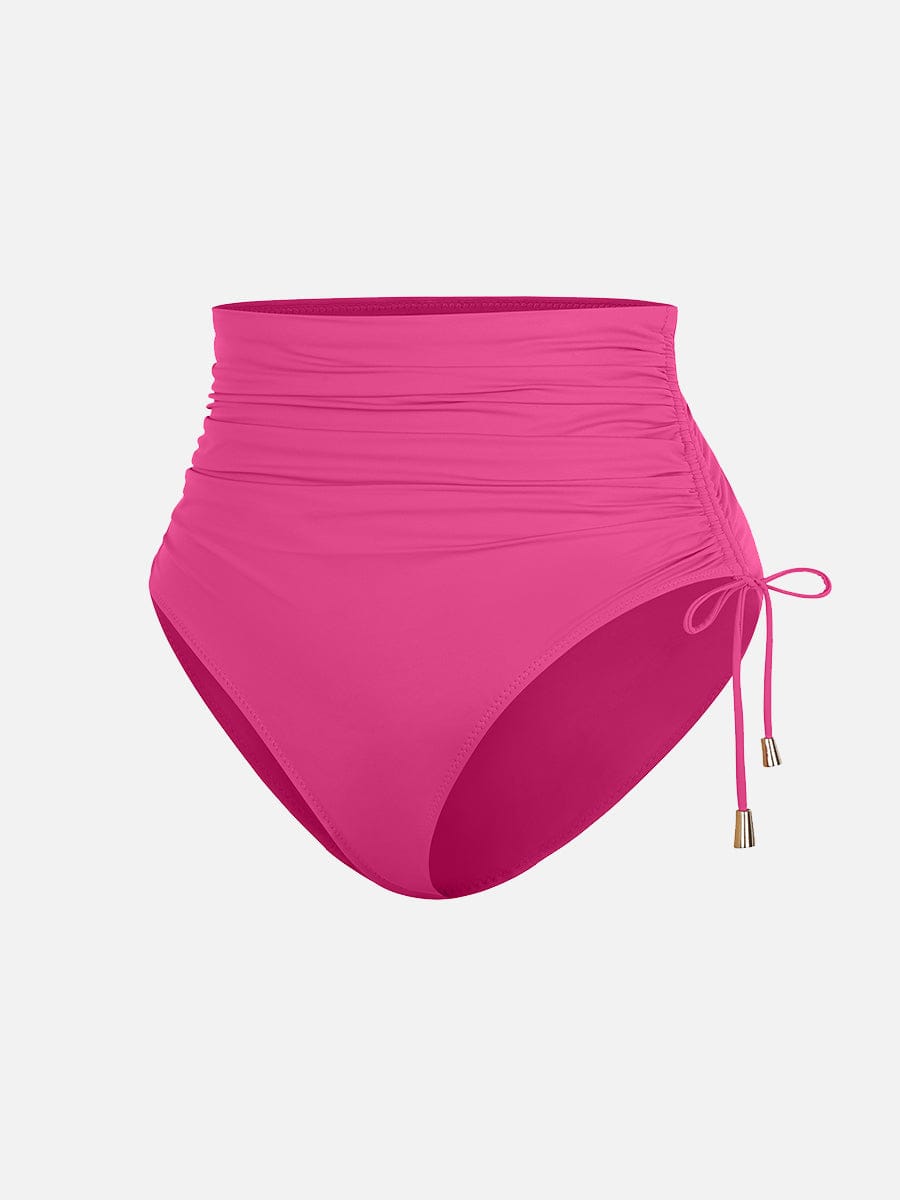 Wholesale Deep V Metal Ring Drawstring Tummy Control Swimsuit with Removable Pads