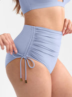 Wholesale Deep V Metal Ring Drawstring Tummy Control Swimsuit with Removable Pads