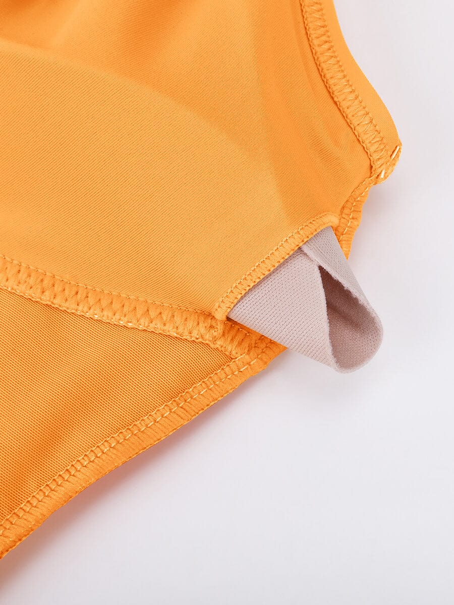 Wholesale Ruffled One Piece V Neck Lace Up Swimsuit