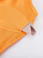 Wholesale Ruffled One Piece V Neck Lace Up Swimsuit