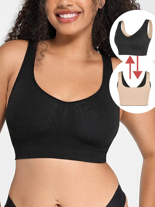 Wholesale Reversible Wireless Comfort Bust Support Shaper Bra with Removable Cups