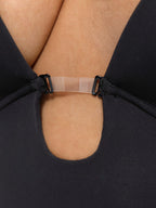 Wholesale Plunge Low-Back Mid-Thigh Shapewear With Removable Hip Pads