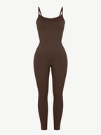 Wholesale High Stretchy Seamless Sling Tummy Control Jumpsuit Removable cup pads