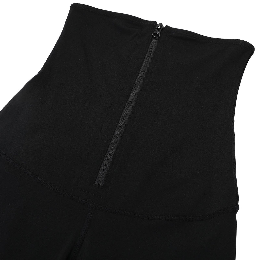 [Pre-Order] Wholesale Black Waist Trainer 2-In-1 Leggings With Zipping Hourglass Figure