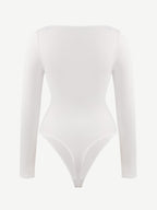 Wholesale Seamless Square Neck Long Sleeve 360° Waist Control Thong Bodysuit