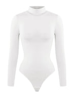 Wholesale Seamless Eco-friendly Turtle Neck Long Sleeve Thong Bodysuit