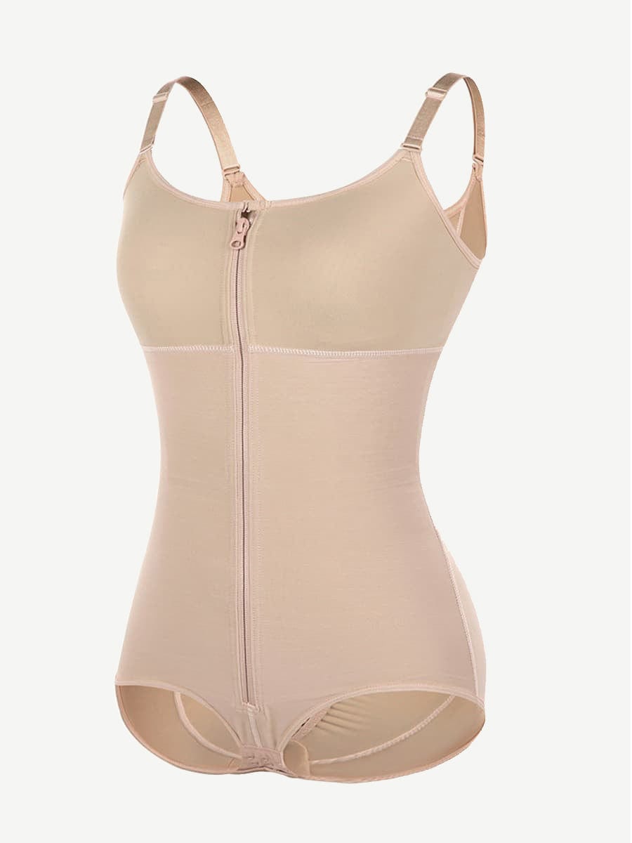 Wholesale Large Size Postoperative Full Body Shaper Front Zipper Smooth Abdomen