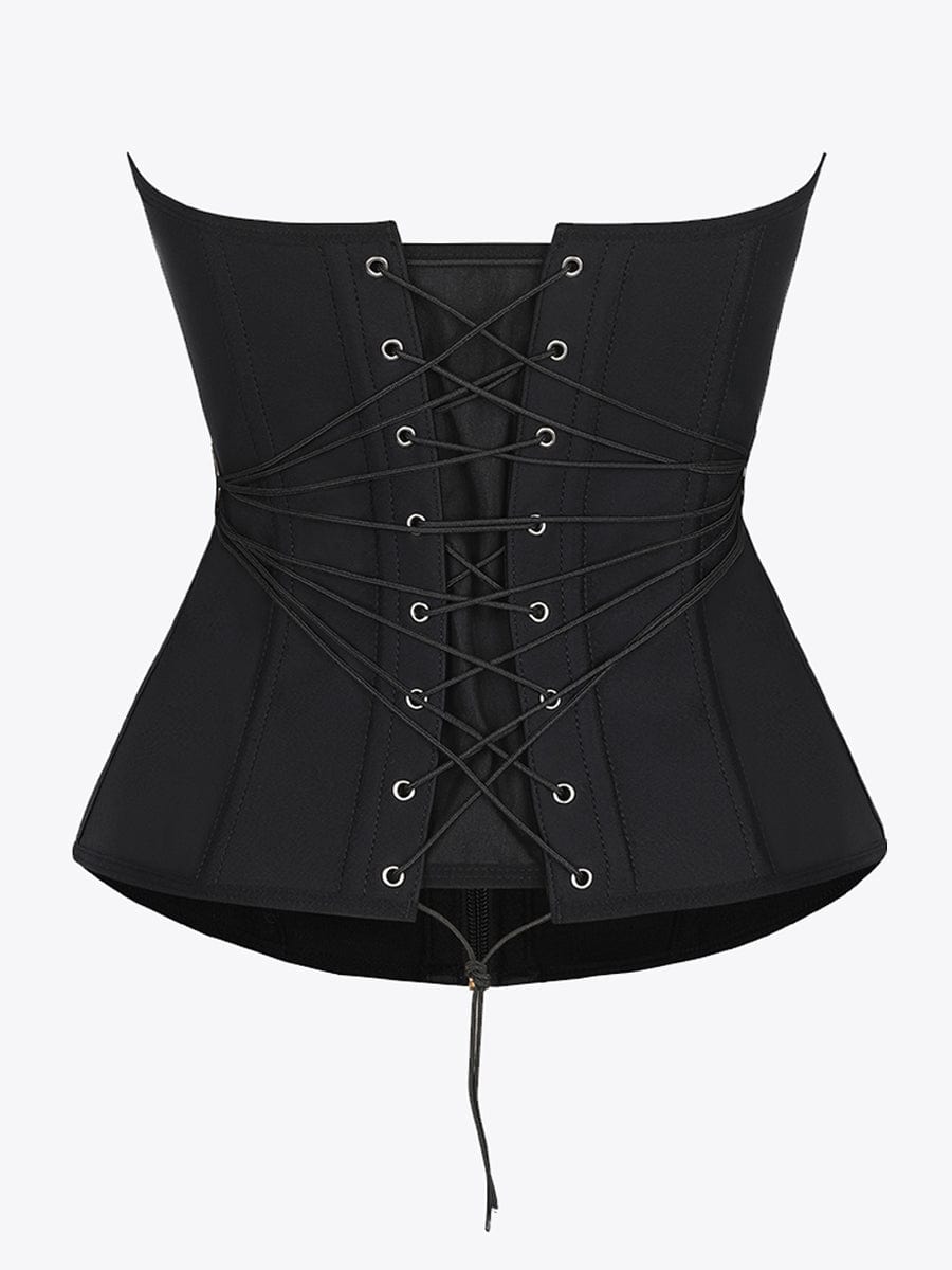 Wholesale U-Shaped 10 Steel Bones Latex Waist Trainer with Fan Lacing and Front Buckle Adjustment