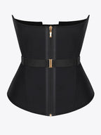 Wholesale U-Shaped 10 Steel Bones Latex Waist Trainer with Fan Lacing and Front Buckle Adjustment