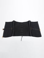 Wholesale U-Shaped 10 Steel Bones Latex Waist Trainer with Fan Lacing and Front Buckle Adjustment